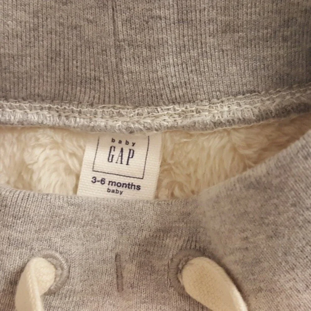 Gray and White Fuzzy Pants Baby GAP
